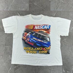 90s Vintage Winston Cup Graphic Tee Mens 2XL XXL Nascar Racing Rolling on Tour